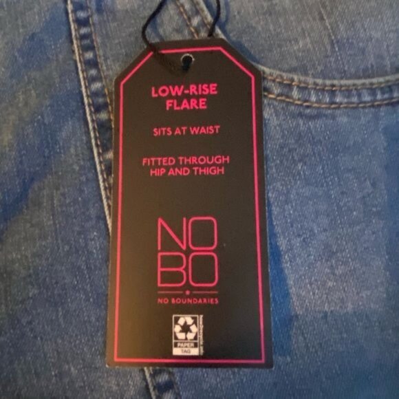 Bohemian Women Low Rise Flare Jeans Size 15 Wide Leg Hippie Festival Low Rise - Picture 8 of 11